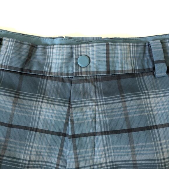 NIKE GOLF Shorts Men's Size 34 Inseam 12" Blue/Black Plaid Dri-Fit - Picture 2 of 12